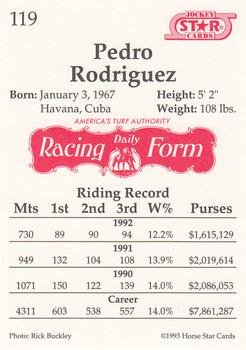 1993 Jockey Star #119 Pedro Rodriguez Back
